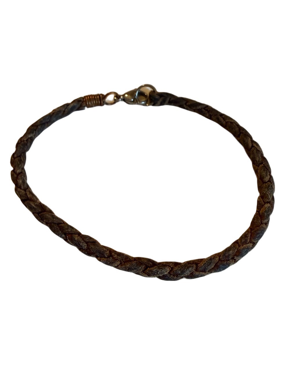 Women Dark Brown Braided Leather Bracelet
